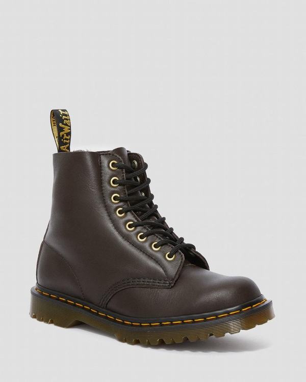 Dr Martens Dámské Kotníkové Boty Fur-lined 1460 Pascal Shearling Černé, CZ-926475